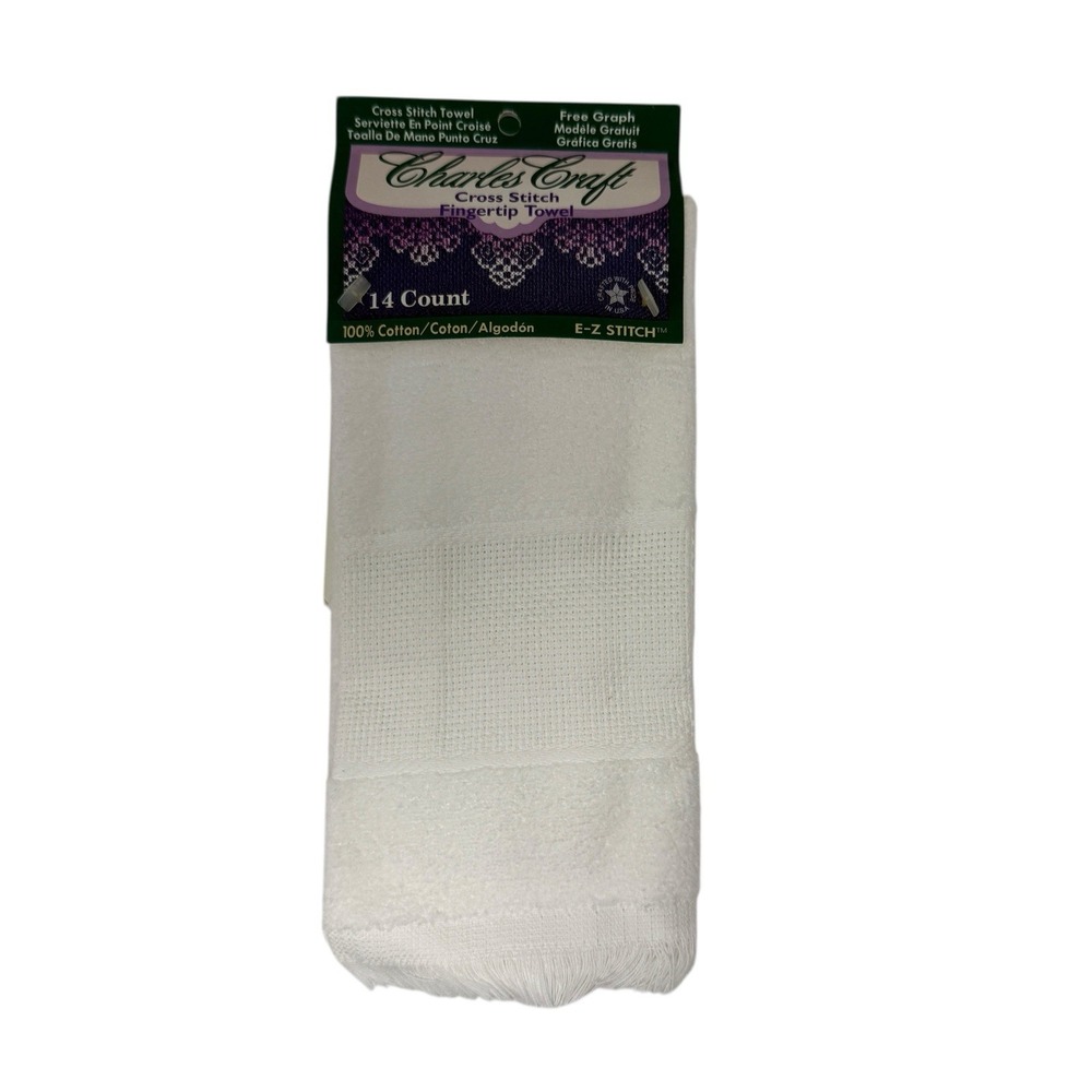 Charles Craft Cross Stitch Fingertip Towel ONE Towel 100% cotton‎